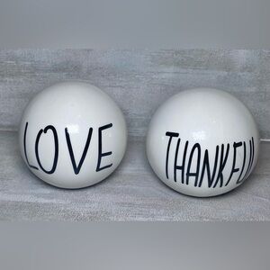 Decorative Ceramic White Round Balls,Home Inspirational Words Farmhouse Decor